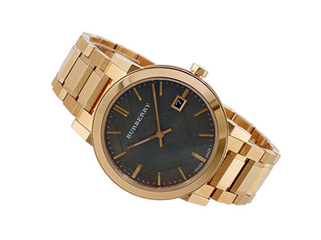 BURBERRY Brown Check Pattern Dial Rose Gold-plated Ladies Watch BU9005